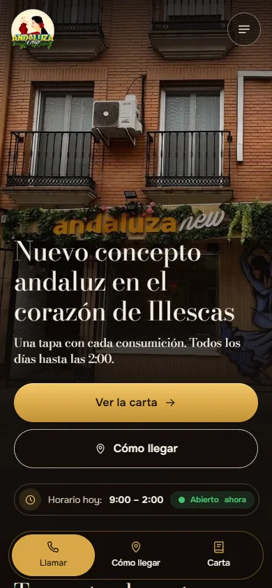 La web de La Andaluza New en el móvil
