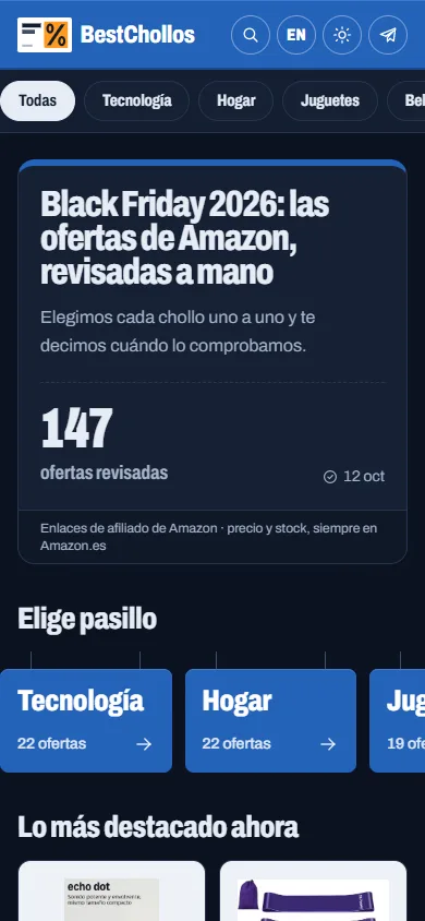 La web de BestChollos en el móvil
